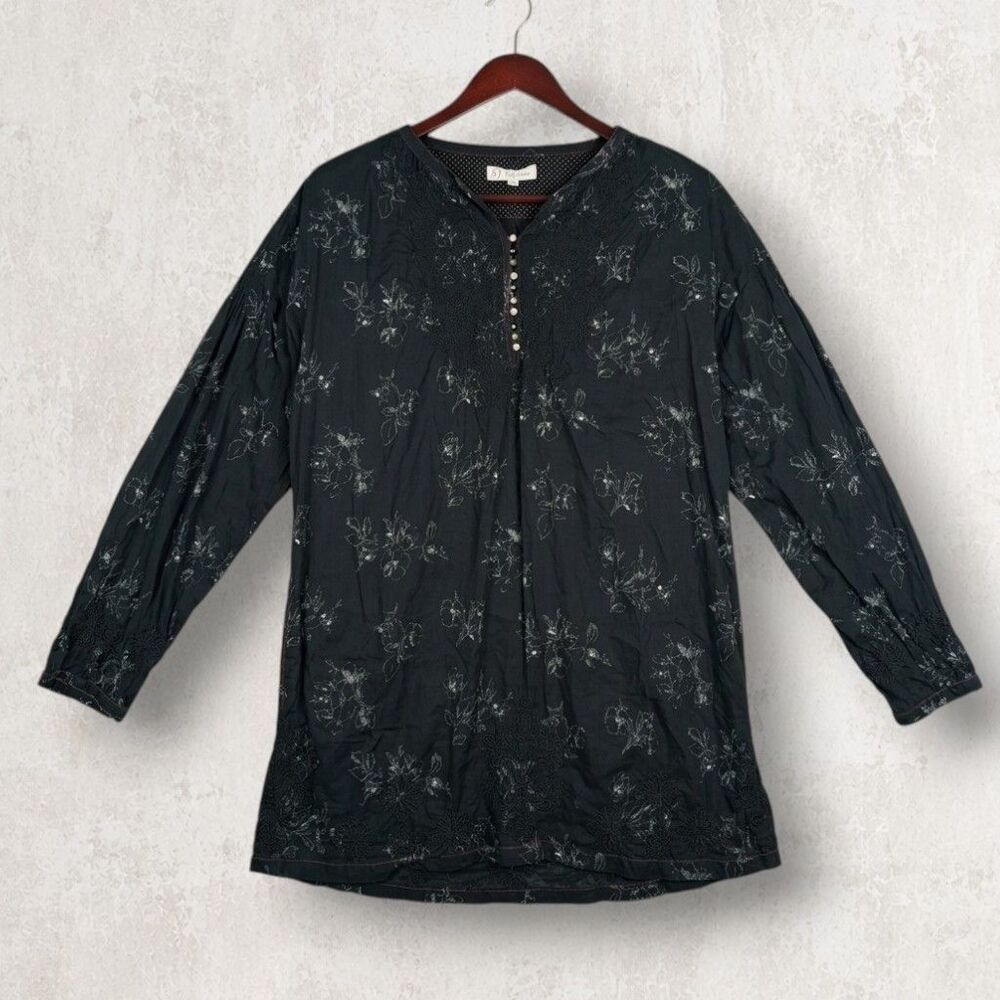 Johnny Was 3J Workshop Embroidered Floral Tunic Top - L